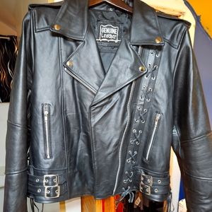 Women's waist length biker jacket